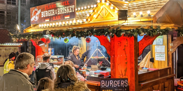 Food and Drink stall at Plymouth Christmas Market